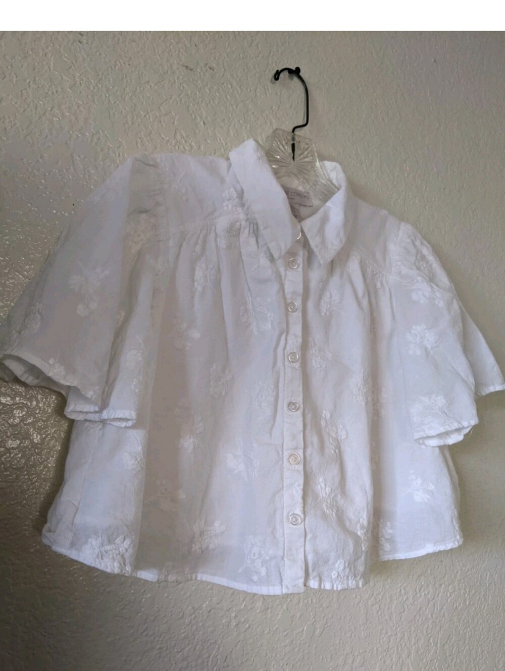 Caroline Constas Women's Embroidered Button Front Top Size XS White - Picture 5 of 10
